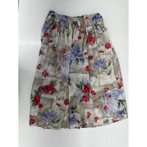 Alfred Dunner Womens Skirt Size 10 Petite Tan Floral